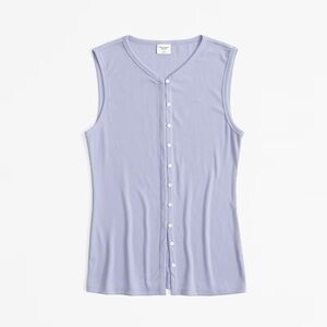 Powder blue button down tank
